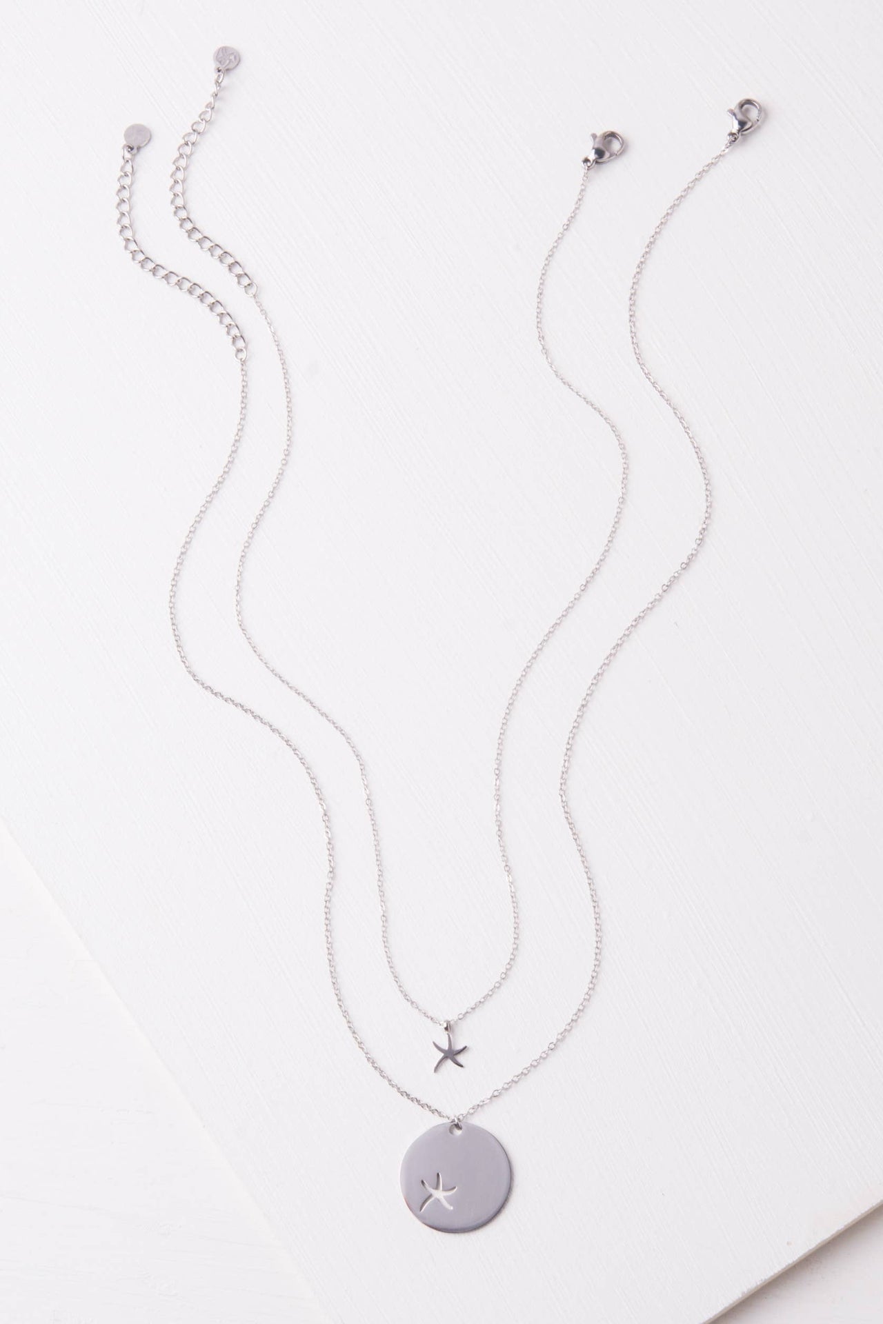 Community Silver Starfish Pendant Necklace Set
