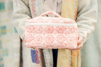 Thumbnail for Coral Medallion Cosmetic Pouch with Handle