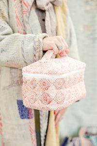 Thumbnail for Coral Medallion Cosmetic Pouch with Handle