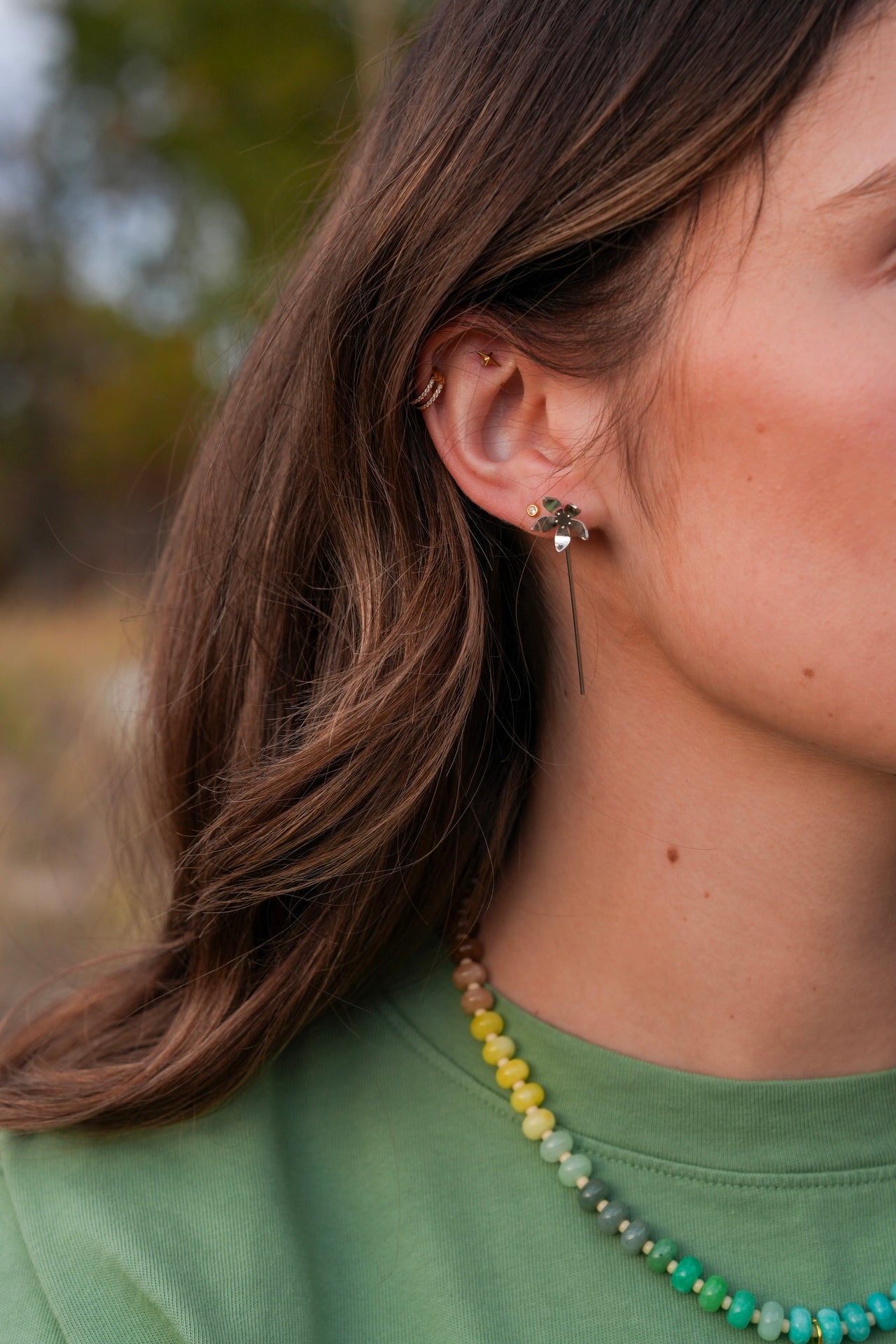 Malli Floral Threader Earrings