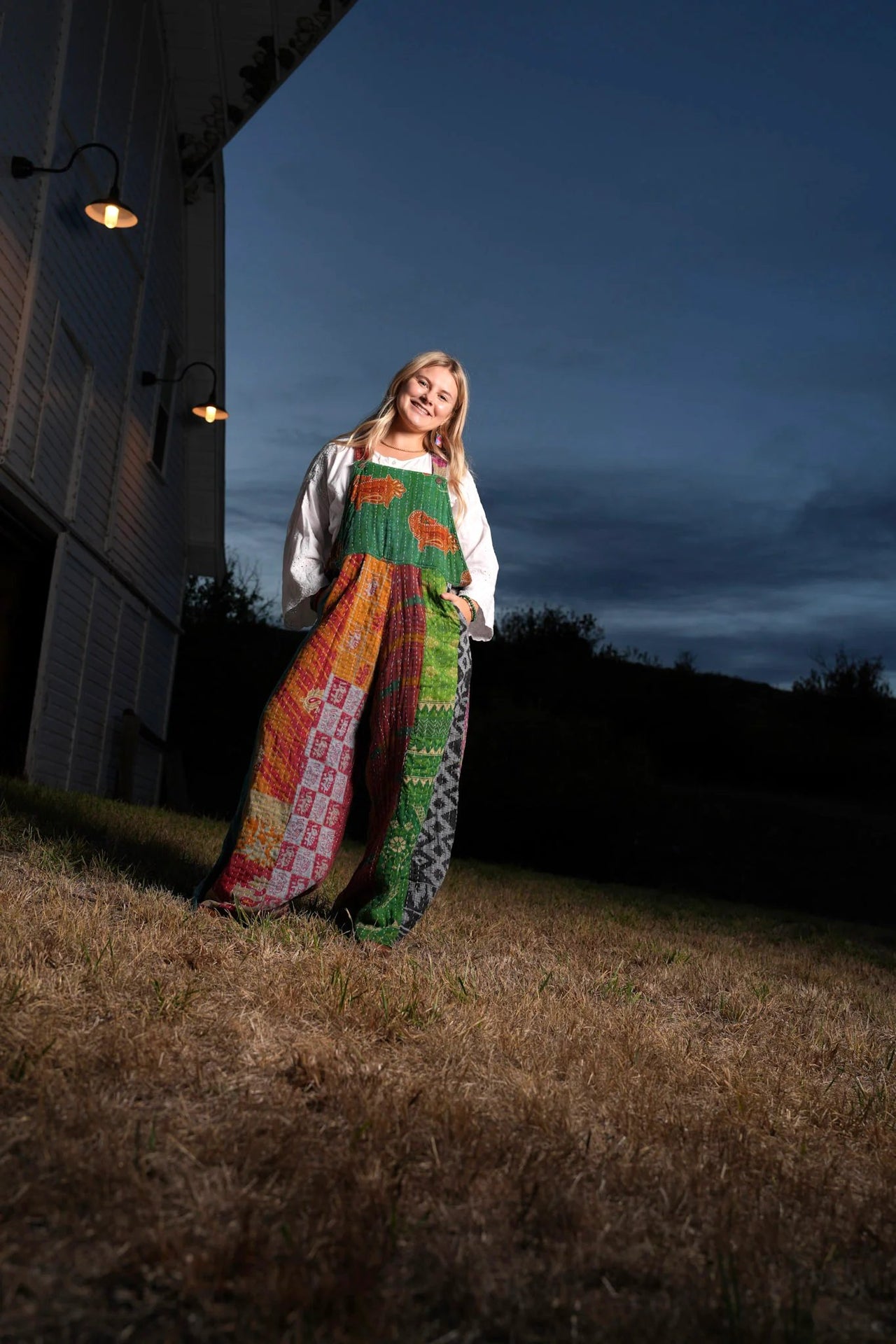Gathered Threads Kantha Overalls