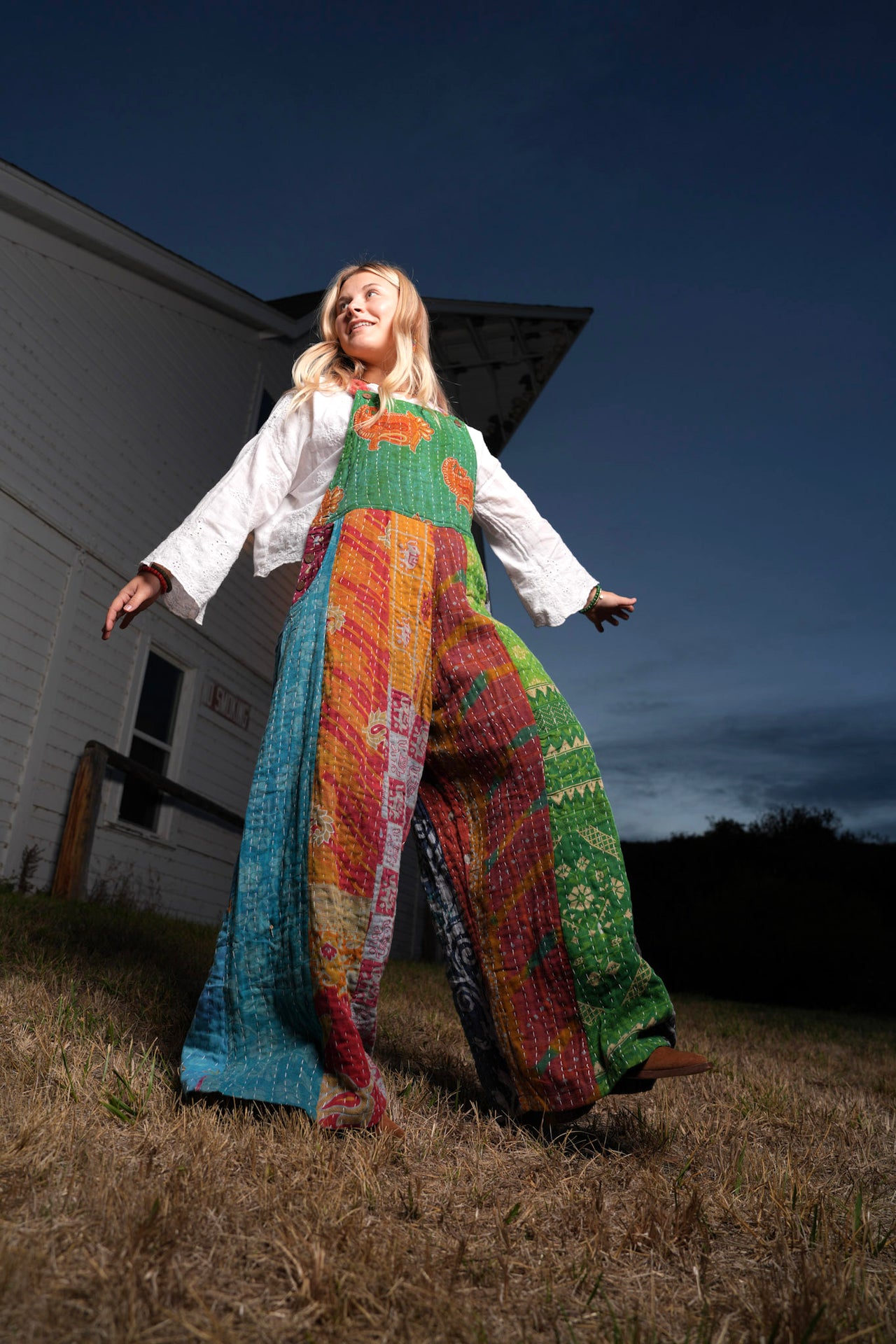 Gathered Threads Kantha Overalls