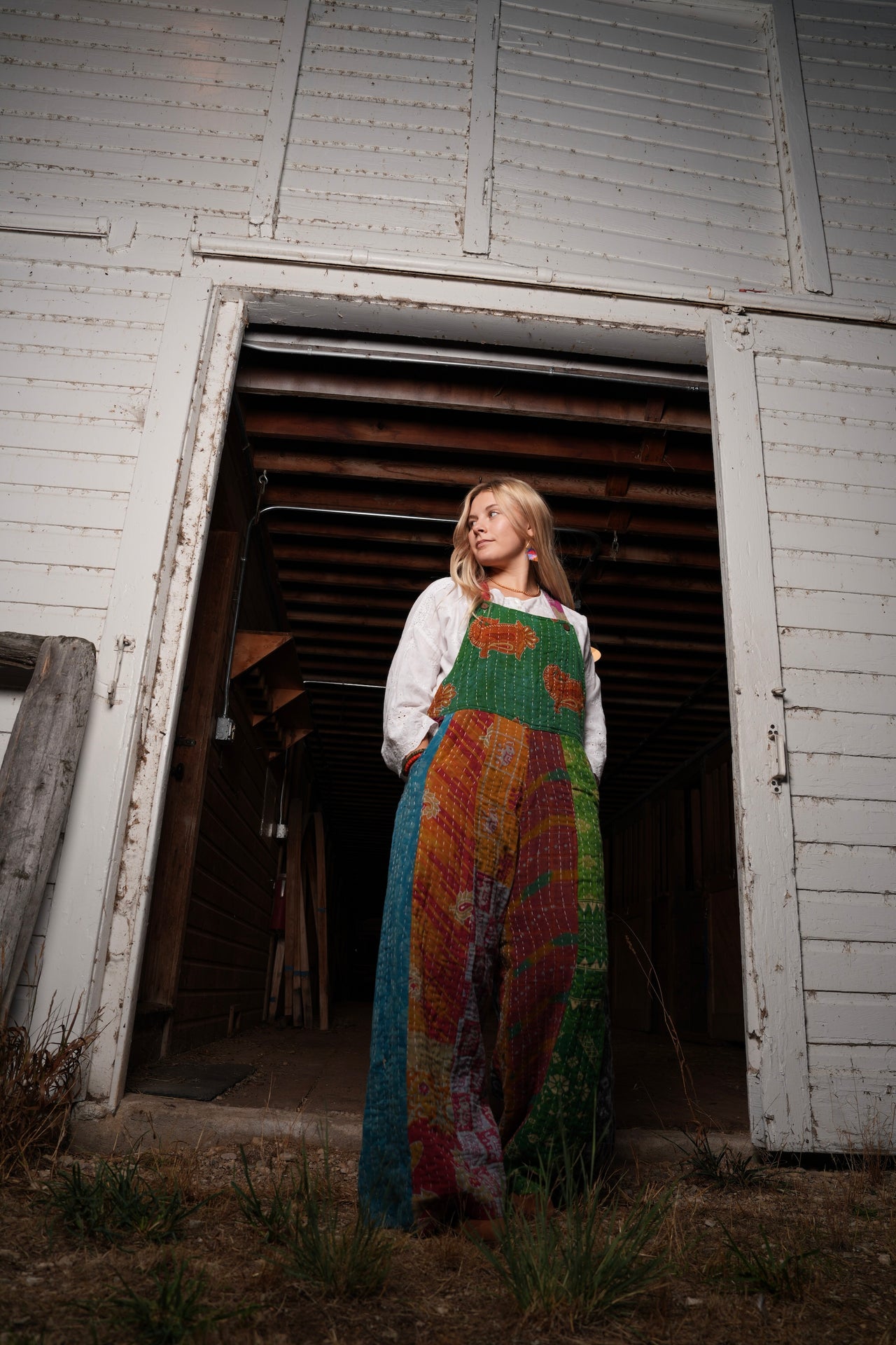 Gathered Threads Kantha Overalls