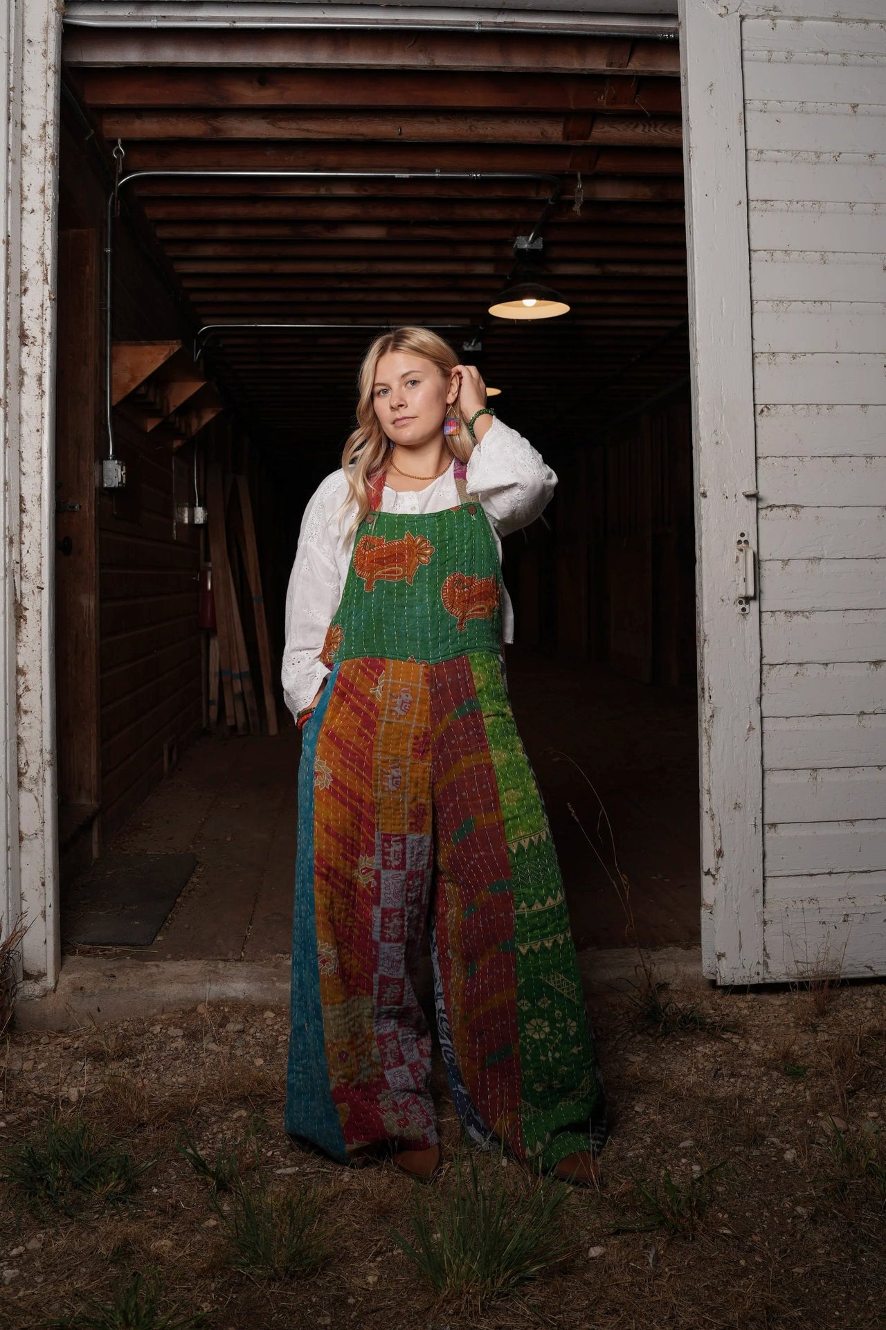 Gathered Threads Kantha Overalls