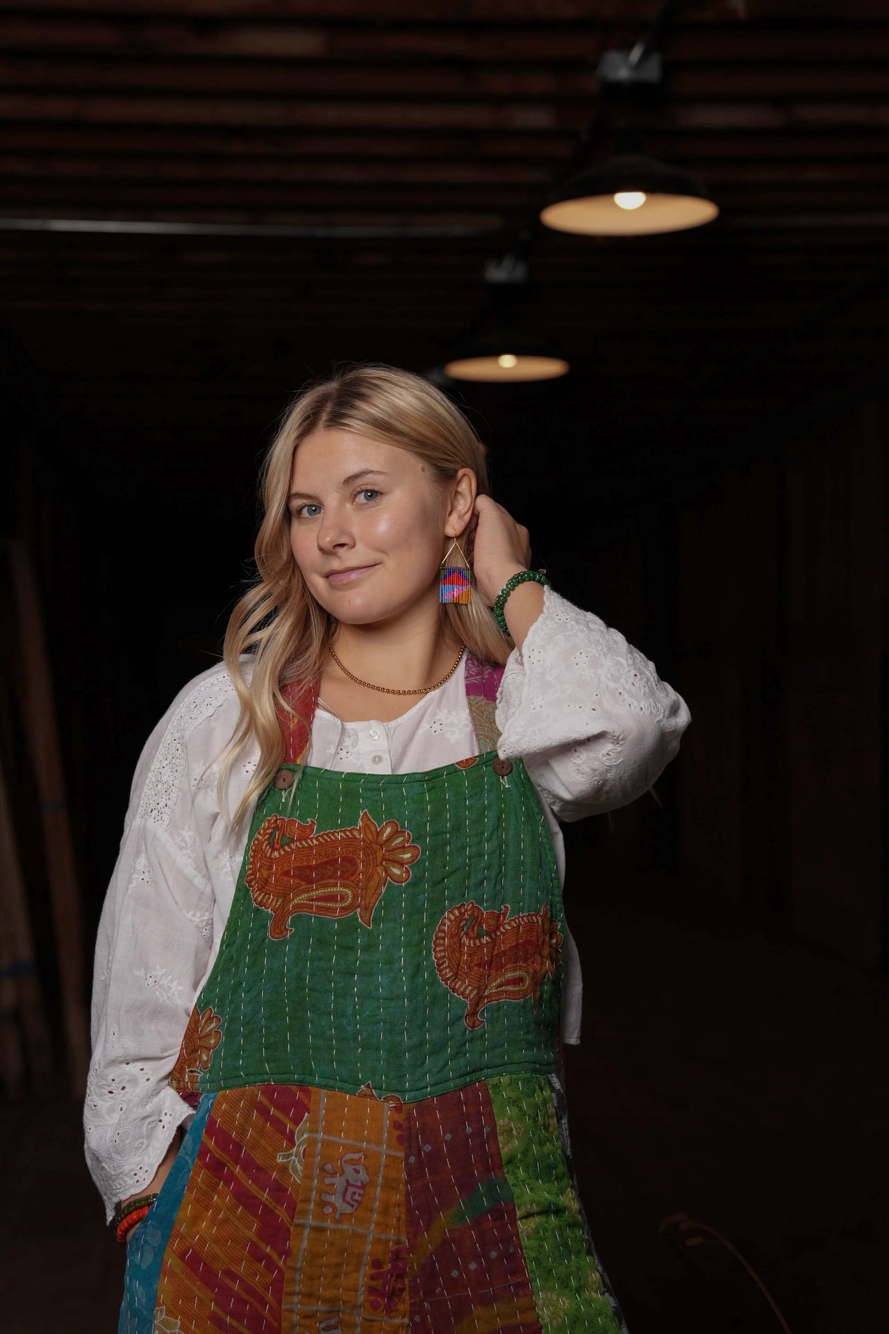 Gathered Threads Kantha Overalls