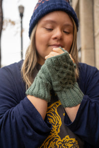 Thumbnail for Cable-Knit Fingerless Gloves