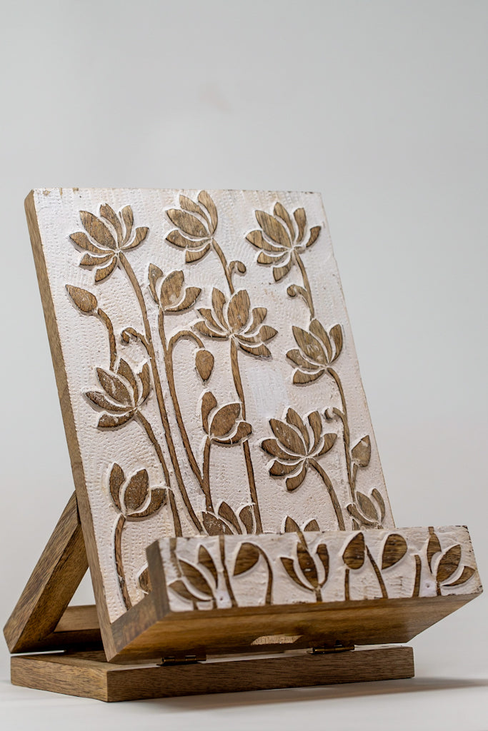 Wooden Lotus Tablet/Book Holder