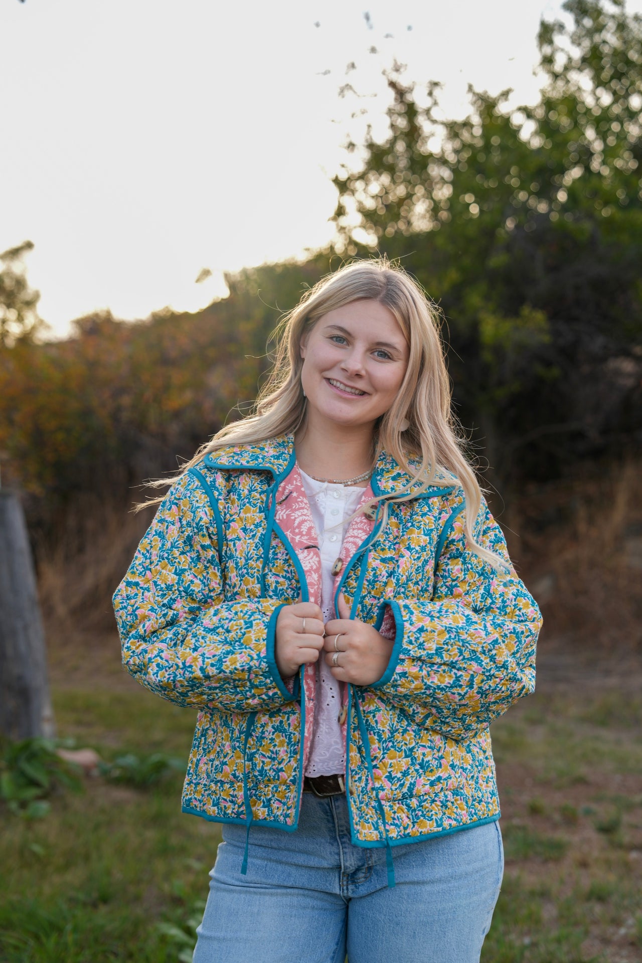 Reversible Floral Stevie Quilted Jacket