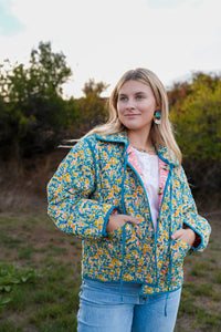 Thumbnail for Reversible Floral Stevie Quilted Jacket