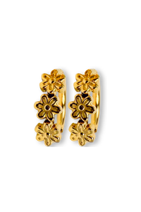 Thumbnail for Gold Daisy Flower Hoop