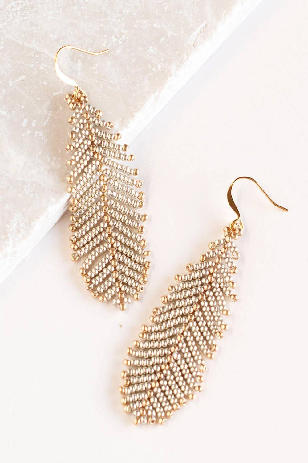 Devon Mixed Metal Feather Earrings