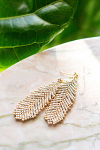 Thumbnail for Devon Mixed Metal Feather Earrings
