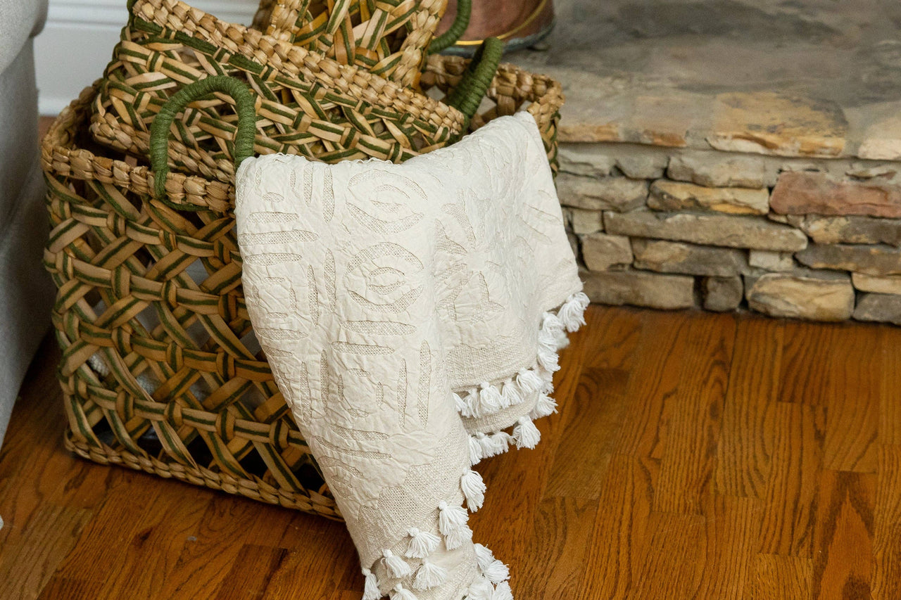 Evergreen Handwoven Storage Basket
