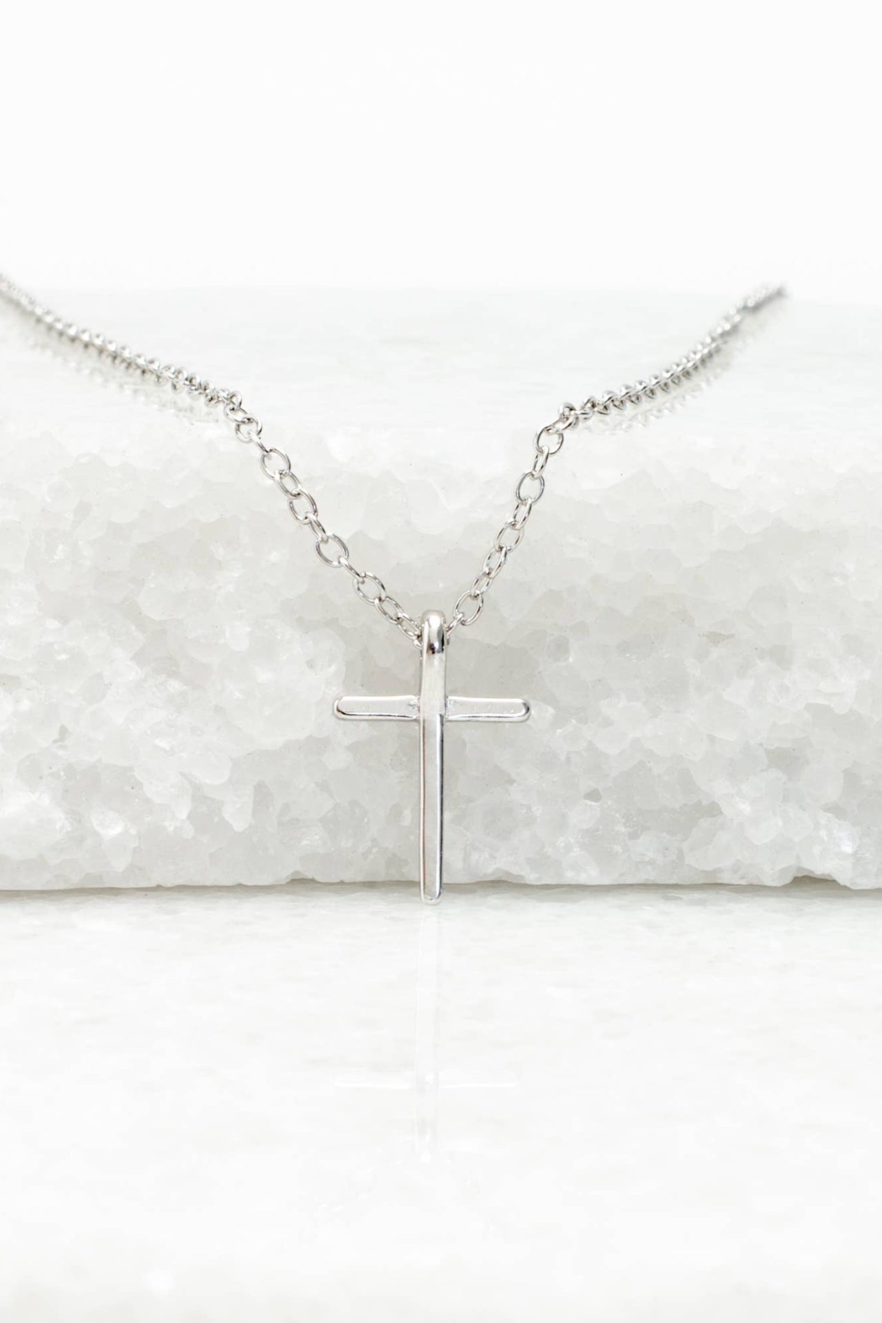 Faithful Sterling Silver Classic Cross Necklace