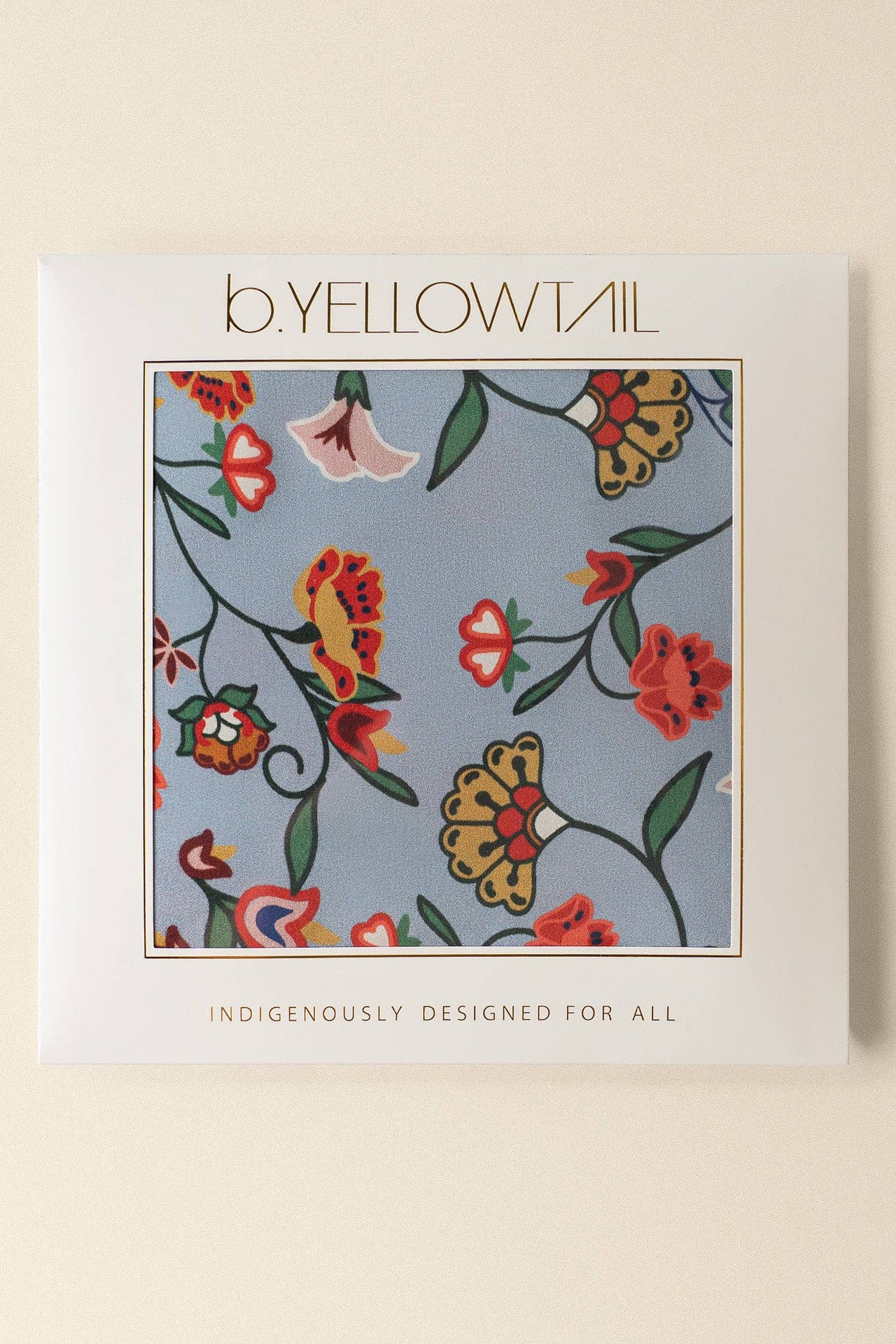 Baby Blue Floral Bloom Silk Scarf