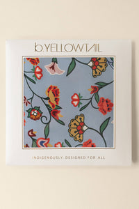 Thumbnail for Baby Blue Floral Bloom Silk Scarf