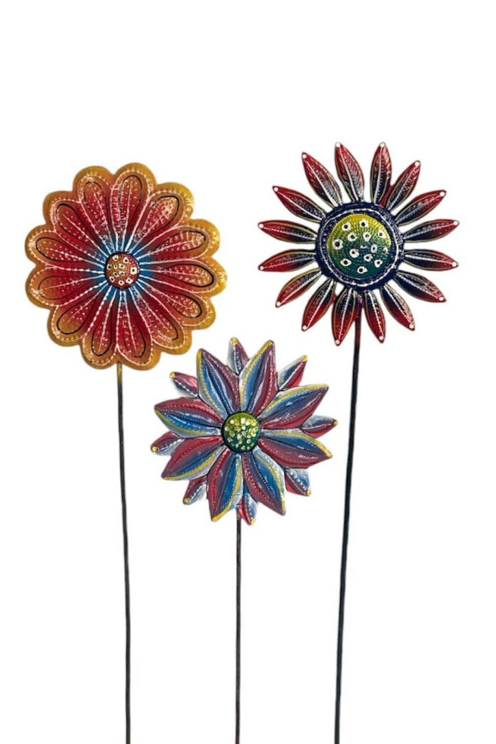 Painted Floral Garden Stake