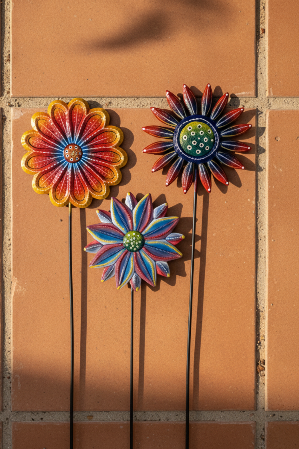 Painted Floral Garden Stake