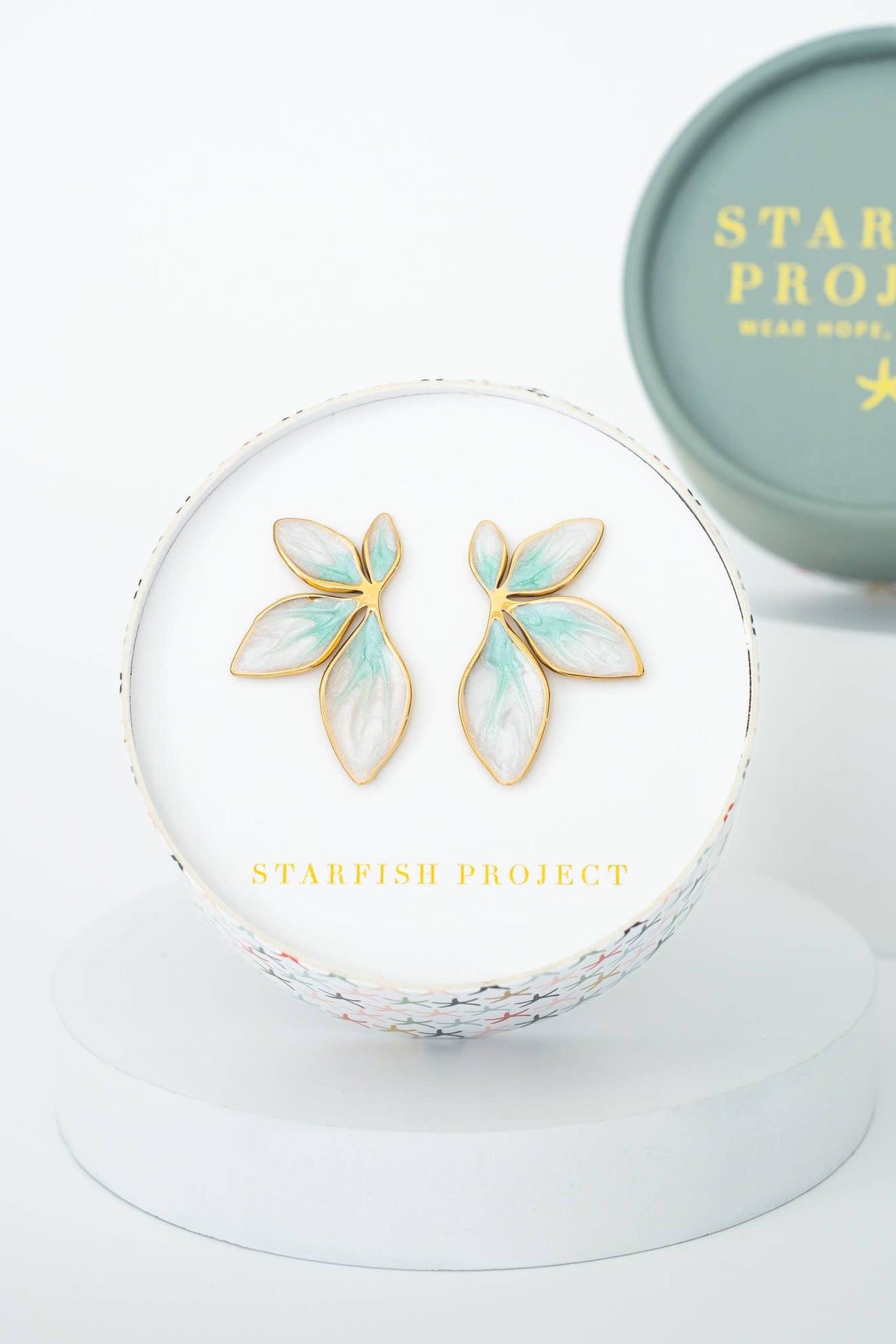 Flourish Mint Leaf Earrings
