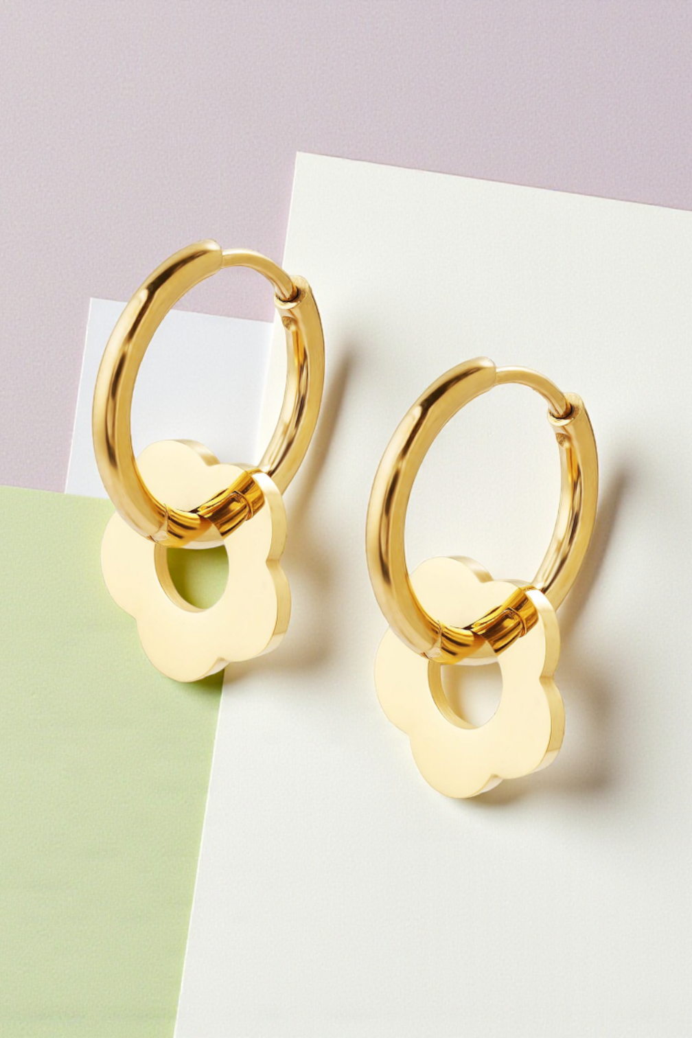 Flower Hoop Earrings