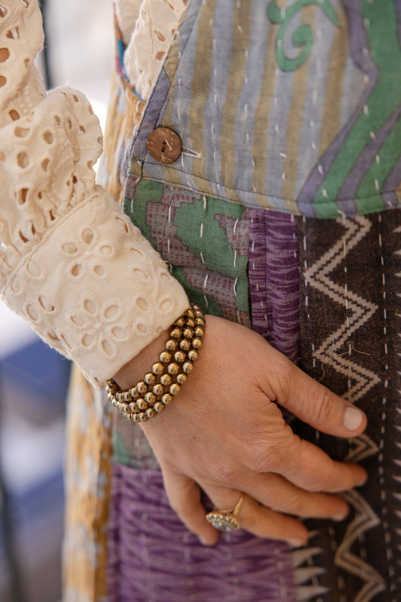 Gathered Threads Kantha Overalls