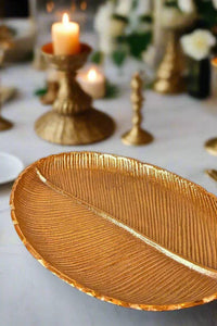 Thumbnail for Gilded Leaf Serving Tray and Platter