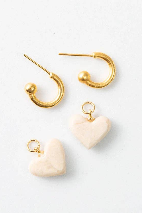 Convertible Marble Heart Huggies