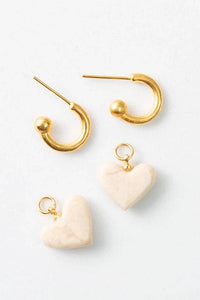 Thumbnail for Convertible Marble Heart Huggies