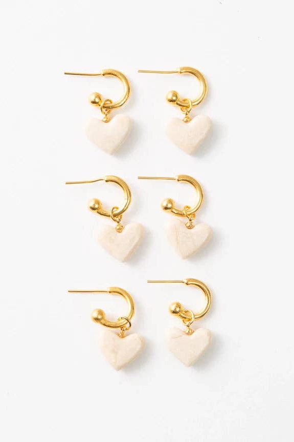 Convertible Marble Heart Huggies