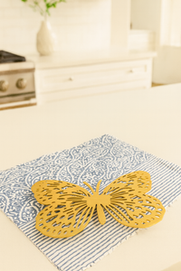 Thumbnail for Golden Brass Butterfly Trivet
