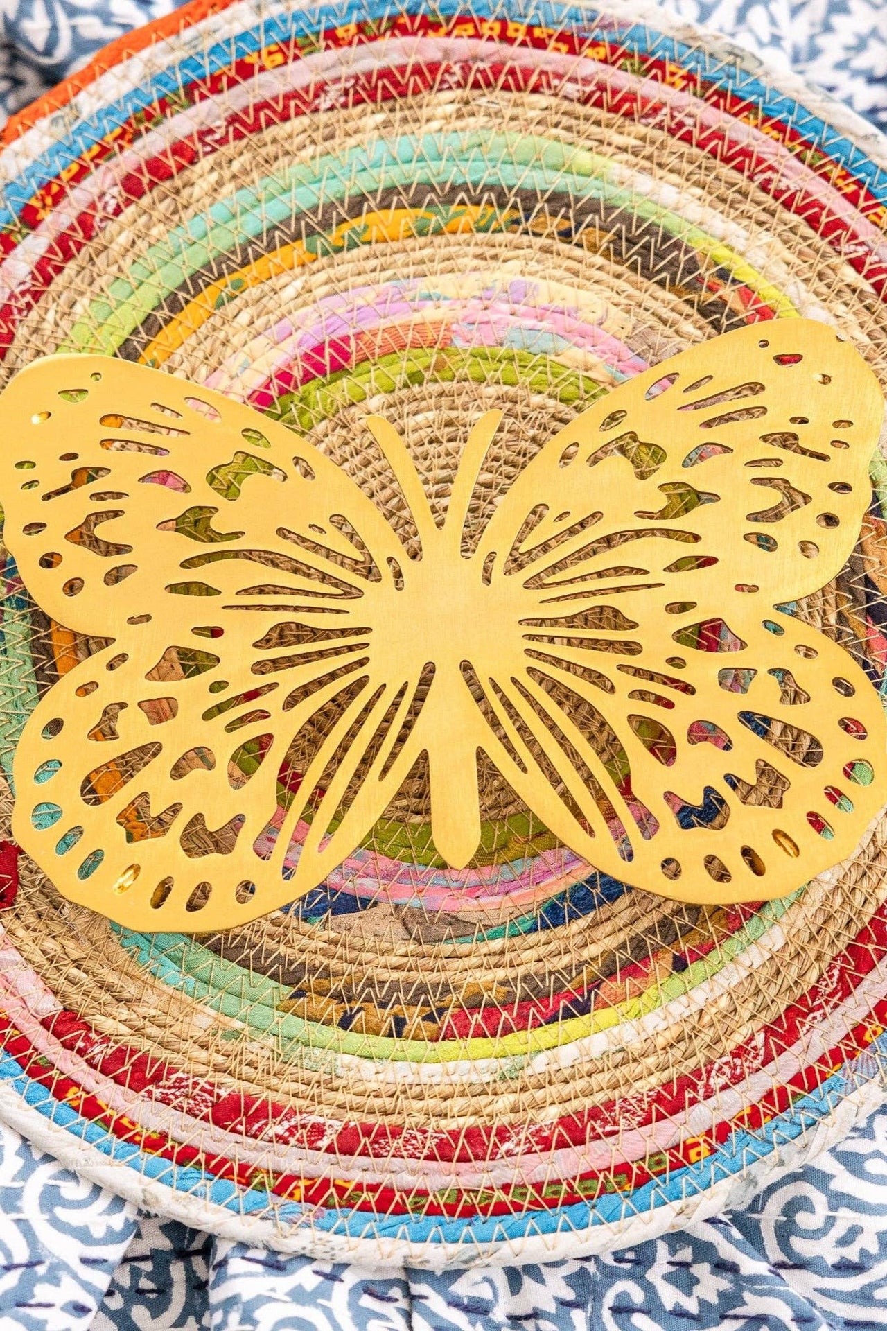Golden Brass Butterfly Trivet