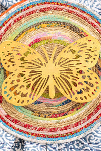 Thumbnail for Golden Brass Butterfly Trivet