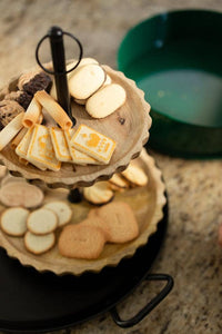 Thumbnail for Hand-Carved Tiered Wooden Tray
