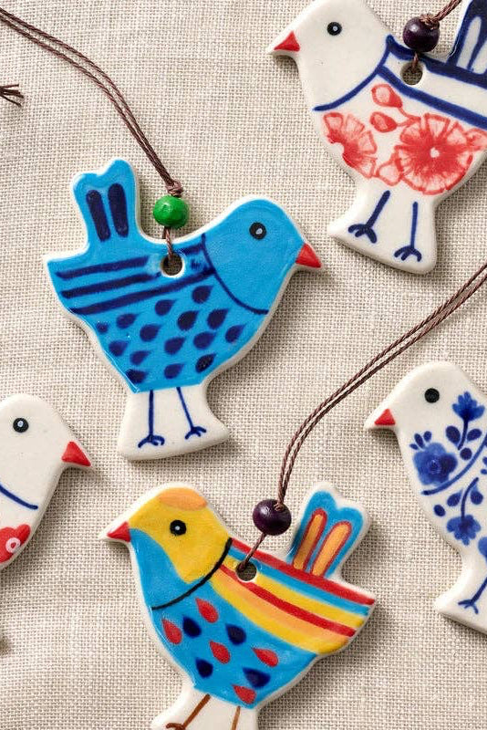 Hand Painted Ceramic Bird Ornament