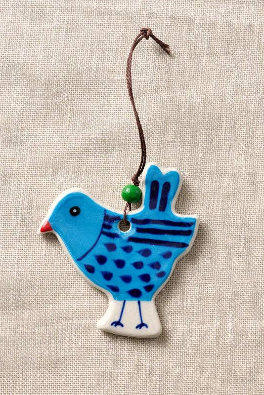 Hand Painted Ceramic Bird Ornament