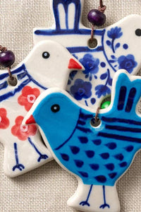 Thumbnail for Hand Painted Ceramic Bird Ornament