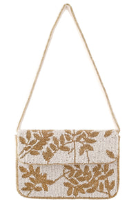Thumbnail for Ivory & Gold Beaded Gleam Purse