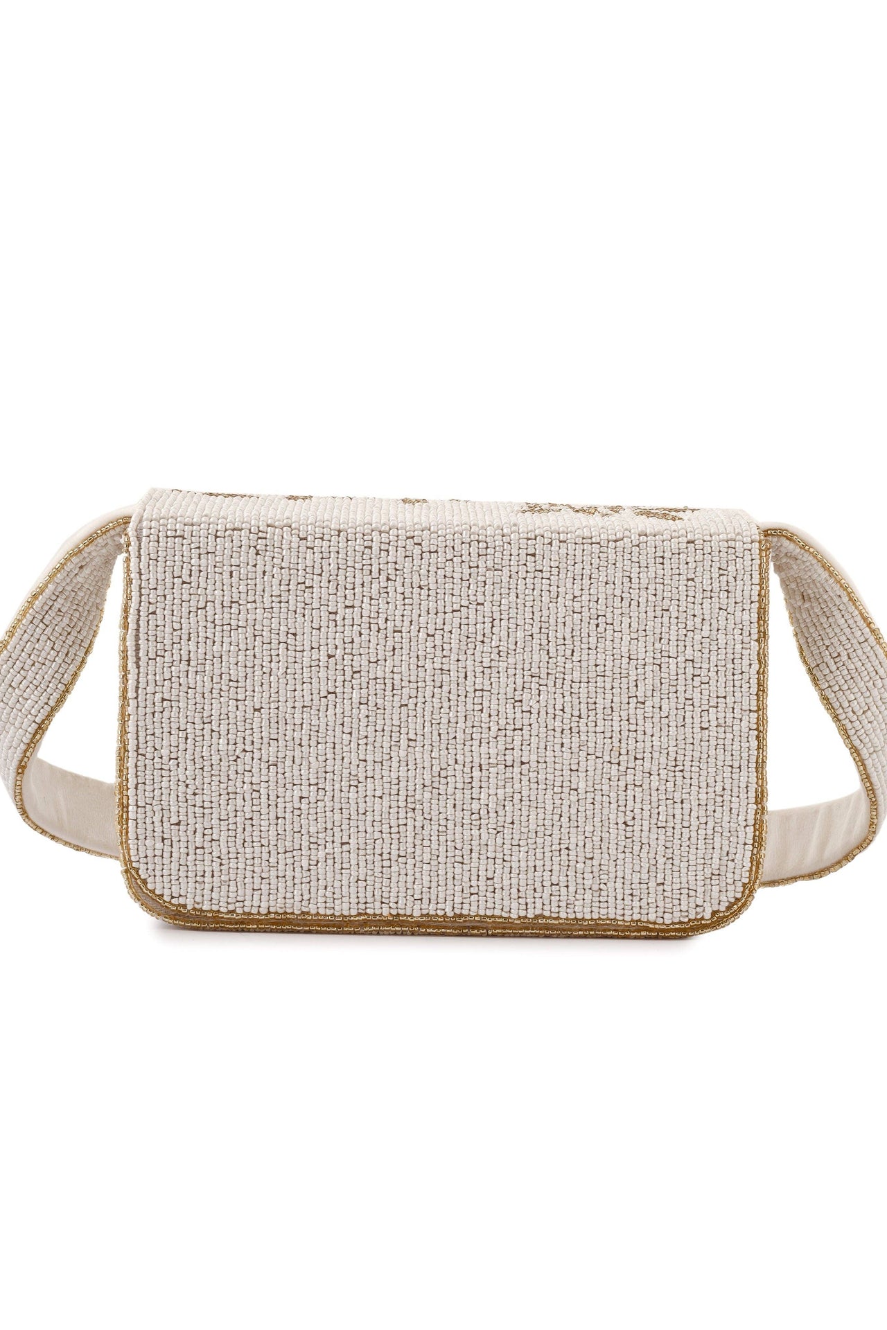 Ivory & Gold Beaded Gleam Purse