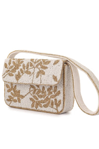 Thumbnail for Ivory & Gold Beaded Gleam Purse