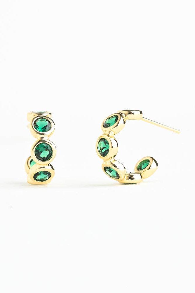 Jubilee Emerald Green Hoop Earrings