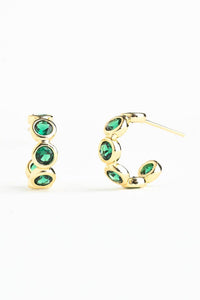 Thumbnail for Jubilee Emerald Green Hoop Earrings