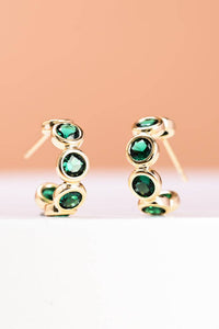Thumbnail for Jubilee Emerald Green Hoop Earrings