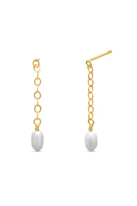 Thumbnail for Lila Short Pearl Drop Earrings