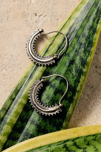Thumbnail for Manake Silvertone Arc Dangle Earrings