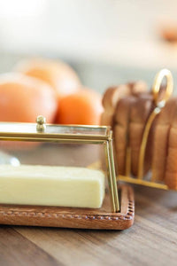 Thumbnail for Glass + Mango Wood Butter Dish