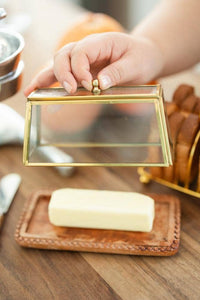 Thumbnail for Glass + Mango Wood Butter Dish