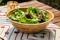 Thumbnail for Striped Mango Wood Salad Bowl