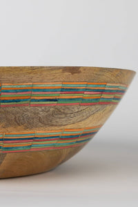 Thumbnail for Striped Mango Wood Salad Bowl