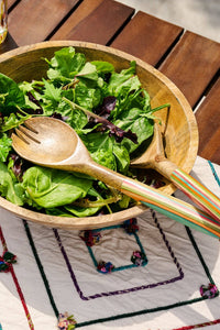 Thumbnail for Striped Mango Wood Salad Bowl