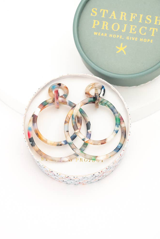Margot Multicolored Resin Dangle Earrings